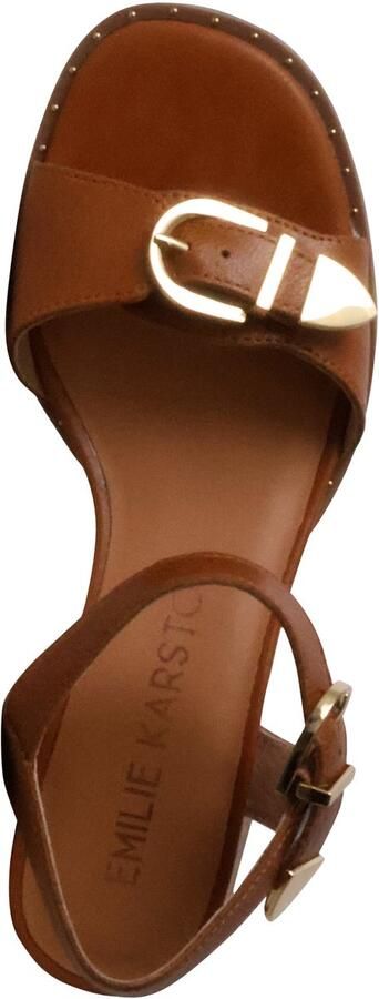 Emilie Karston Keith leren sandalen met hak