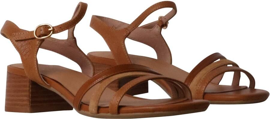 Emilie Karston Luan-leren sandalen met hak