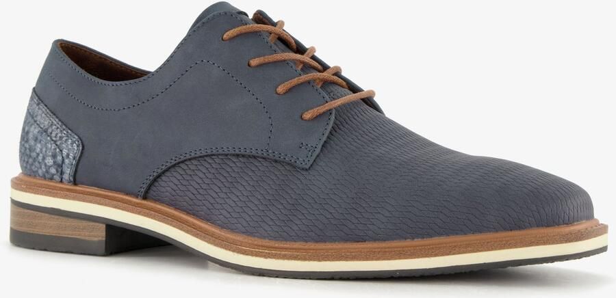 Emilio Salvatini heren veterschoenen met reliëf blauw