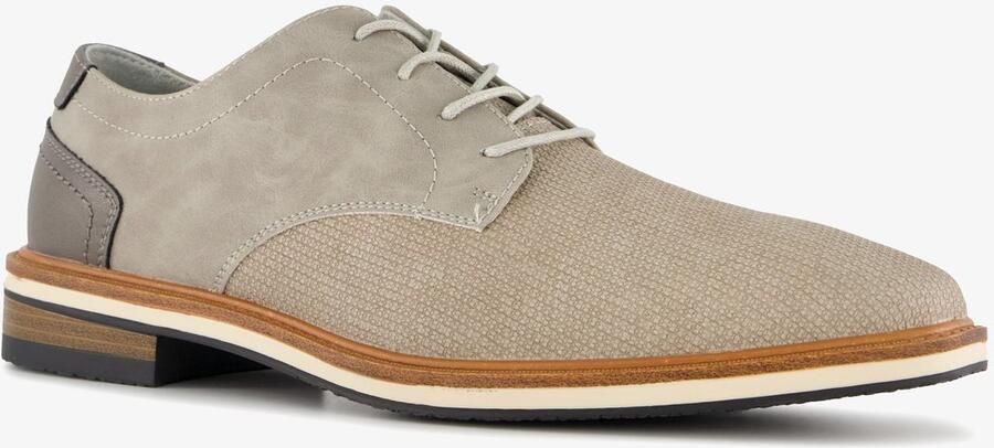 Emilio Salvatini heren veterschoenen met reliëf grijs