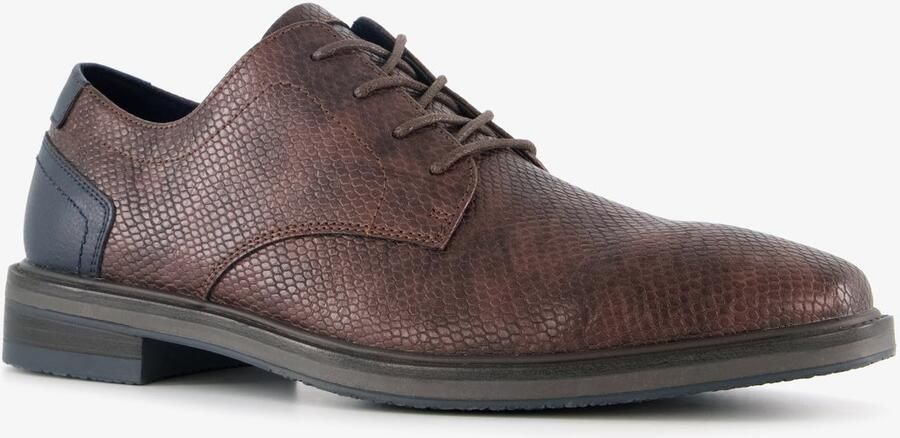 Emilio Salvatini heren veterschoenen slangenprint bruin