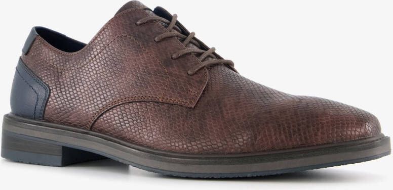 Emilio Salvatini heren veterschoenen slangenprint bruin
