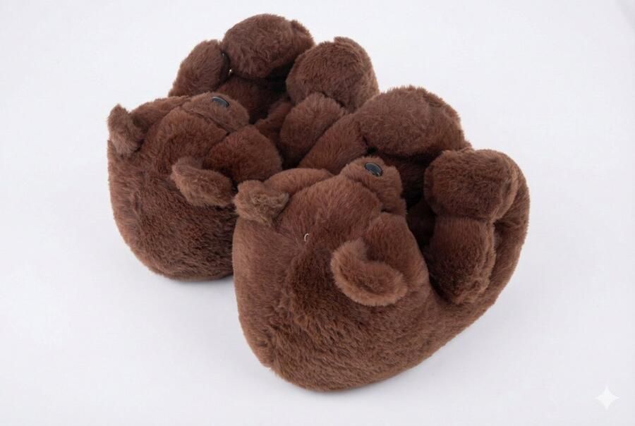 Emojishop Grappige pantoffels Beren sloffen Bruin One size fits all t m 38 voor Kinderen en Beer Pantoffel Pluche dierenpantoffels zachte binnenschoenen Sloffen en Pantoffels