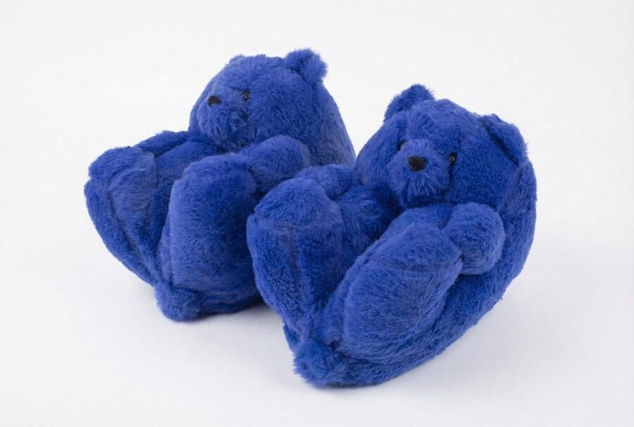 Emojishop Grappige pantoffels Beren sloffen Donker Blauw One size fits all t m 38 voor Kinderen en Beer Pantoffel Pluche dierenpantoffels zachte binnenschoenen Sloffen en Pantoffels