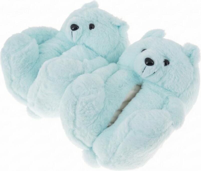Emojishop Grappige pantoffels Beren sloffen Licht Blauw One size fits all t m 38 voor Kinderen en Beer Pantoffel Pluche dierenpantoffels zachte binnenschoenen Sloffen en Pantoffels