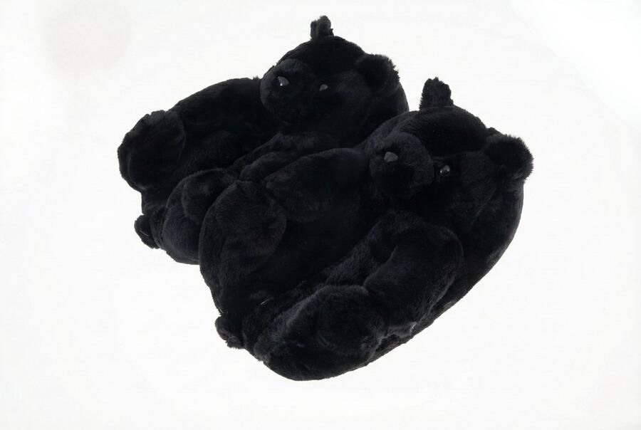 Emojishop Grappige pantoffels Beren sloffen Zwart One size fits all t m 38 voor Kinderen en Beer Pantoffel Pluche dierenpantoffels zachte binnenschoenen Sloffen en Pantoffels