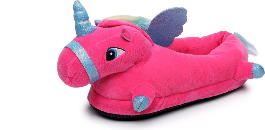 Emojishop Grappige Pantoffels Eenhoorn Sloffen Roze One size fits all t m 38 voor Kinderen en Pantoffel dierensloffen Pluche Dierenpantoffels Pantoffels met Lichtjes Zachte Binnenschoenen - Foto 2