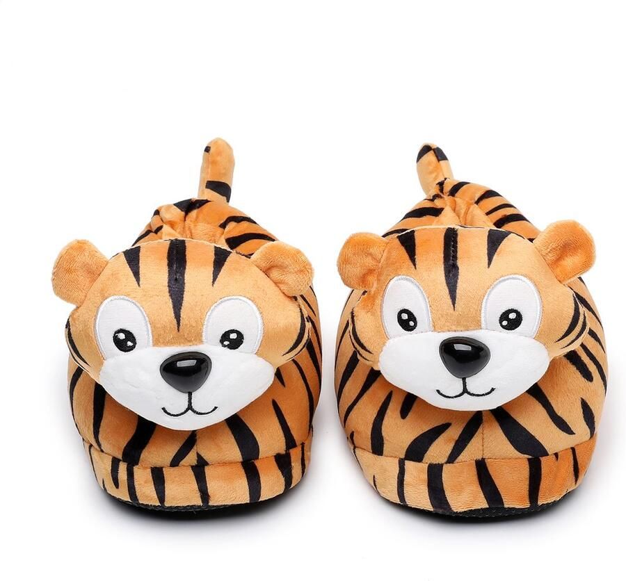Emojishop Grappige pantoffels Tijger sloffen One size fits all t m 38 voor Kinderen en Pantoffel dierensloffen Pluche dierenpantoffels zachte binnenschoenen Sloffen en Pantoffels