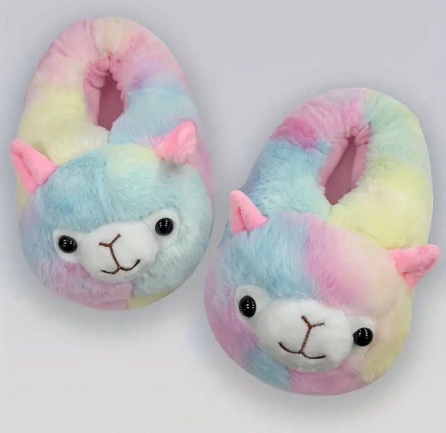 Emojishop Grappige pantoffels Alpaca sloffen One size fits all t m 38 voor Kinderen en Pantoffel dierensloffen Pluche dierenpantoffels zachte binnenschoenen Sloffen en Pantoffels