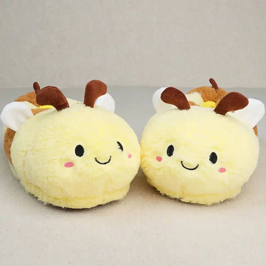 Emojishop Grappige pantoffels Bijen sloffen One size fits all t m 40 voor Kinderen en Pantoffel dierensloffen Pluche dierenpantoffels zachte binnenschoenen Sloffen en Pantoffels