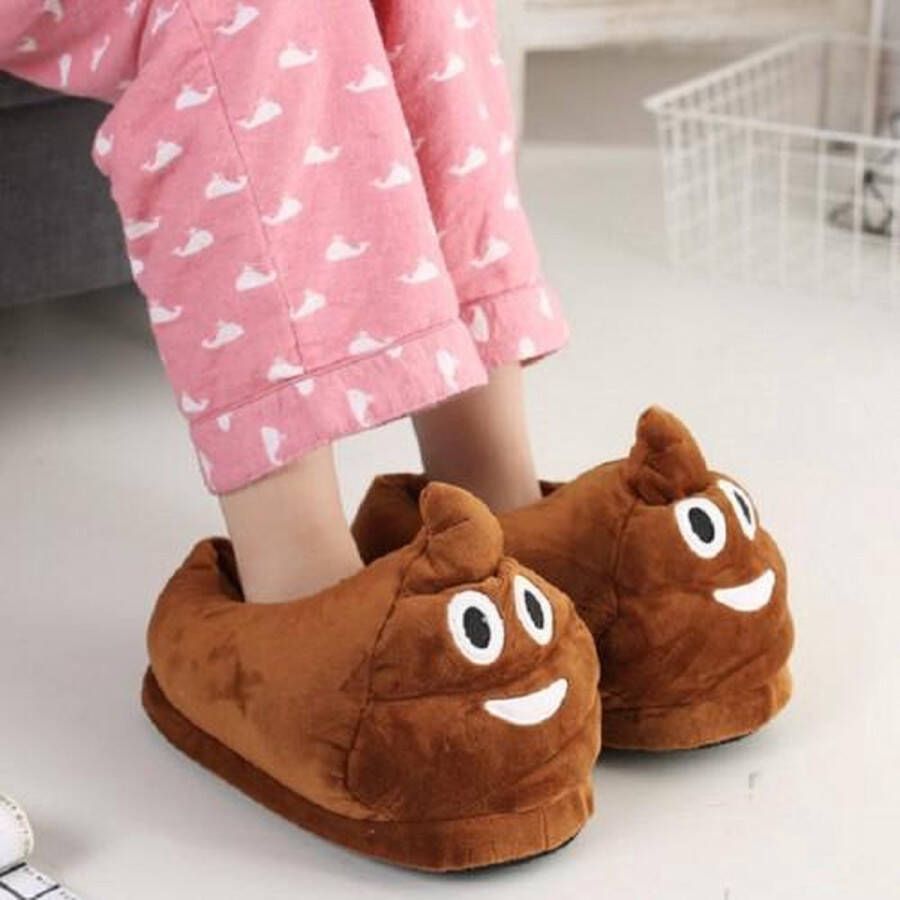 EmojiShop.nl Grappige pantoffels Drol Emoji Sloffen One size Fits all )