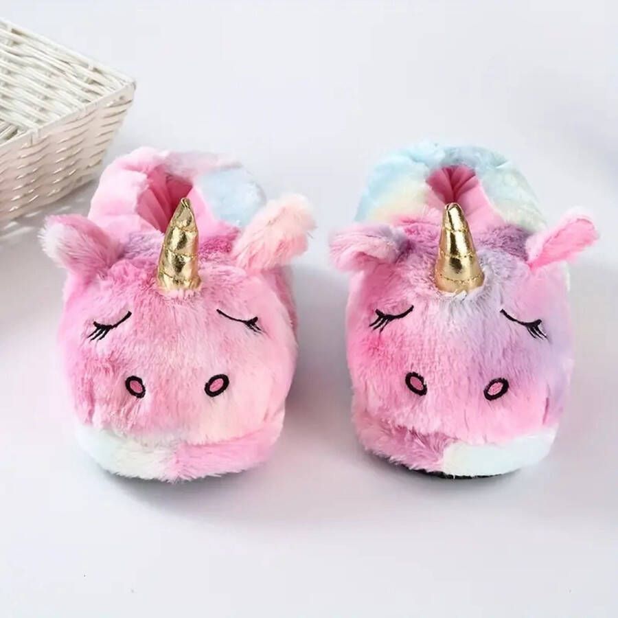 Emojishop Grappige pantoffels Eenhoorn sloffen One size fits all t m 38 voor Kinderen en Pantoffel dierensloffen Pluche dierenpantoffels zachte binnenschoenen Sloffen en Pantoffels