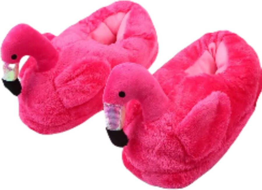 Emojishop Grappige pantoffels Flamingo sloffen One size fits all t m 40 voor Kinderen en Pantoffel dierensloffen Pluche dierenpantoffels zachte binnenschoenen Sloffen en Pantoffels