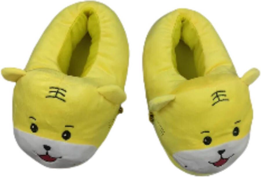 Emojishop Grappige pantoffels Gele Honden sloffen One size fits all t m 40 voor Kinderen en Pantoffel dierensloffen Pluche dierenpantoffels zachte binnenschoenen Sloffen en Pantoffels