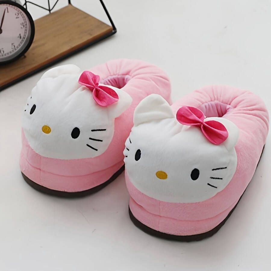 Emojishop Grappige pantoffels Hello Kitty sloffen Slip-on Pantoffel One size fits all t m 38 voor Kinderen en Hello Kitty Pantoffel Zachte binnenschoenen Sloffen en Pantoffels 35 36 37 en