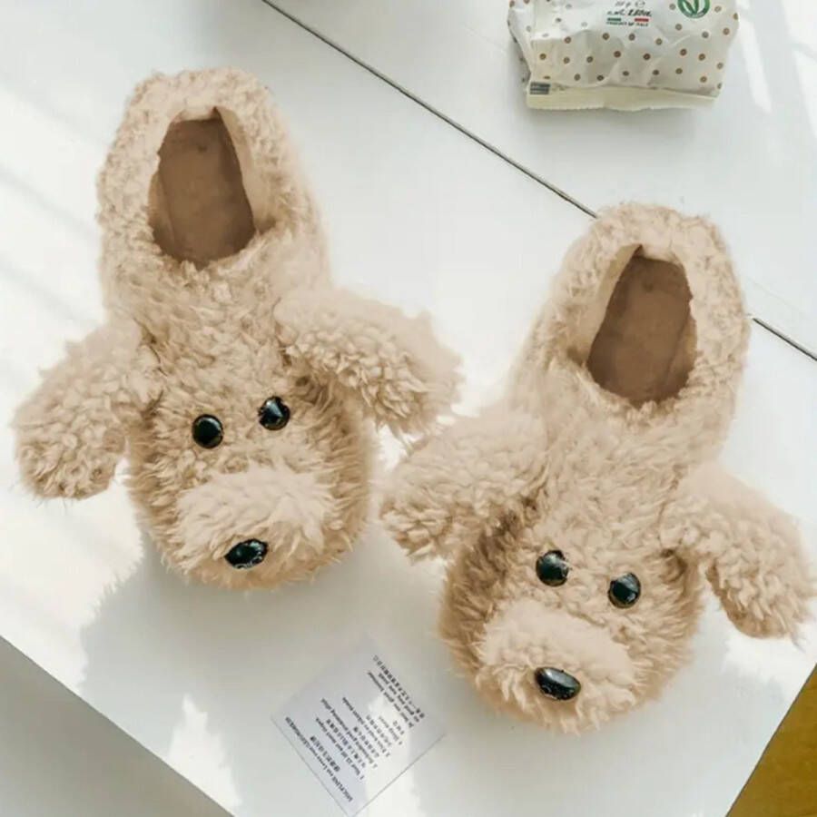 Emojishop Grappige pantoffels Honden sloffen One size fits all t m 46 voor Kinderen en Pantoffel dierensloffen Pluche dierenpantoffels zachte binnenschoenen Sloffen en Pantoffels