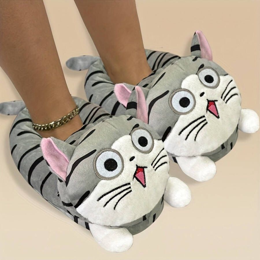 Emojishop Grappige pantoffels Katten sloffen One size fits all t m 40 voor Kinderen en Stitch Pantoffel Pluche dierenpantoffels zachte binnenschoenen Sloffen en Pantoffels 37 en