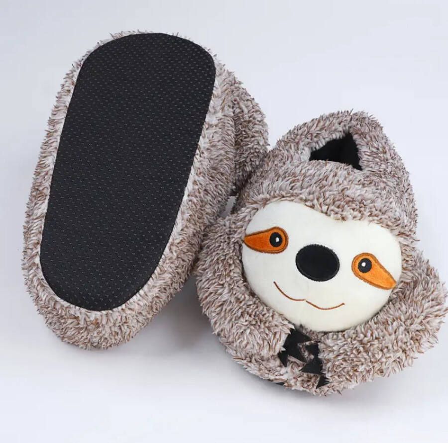 Emojishop Grappige pantoffels luiaard sloffen One size fits all t m 38 voor Kinderen en Pantoffel dierensloffen Pluche dierenpantoffels zachte binnenschoenen Sloffen en Pantoffels