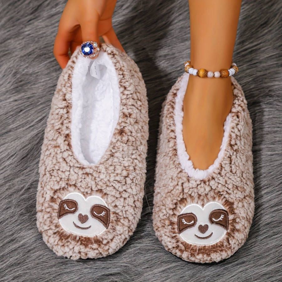 Emojishop Grappige pantoffels luiaard sloffen Slip-on Pantoffel One size fits all t m 40 voor Kinderen en Pantoffel dierensloffen Zachte binnenschoenen Sloffen en Pantoffels 35 36 37 en