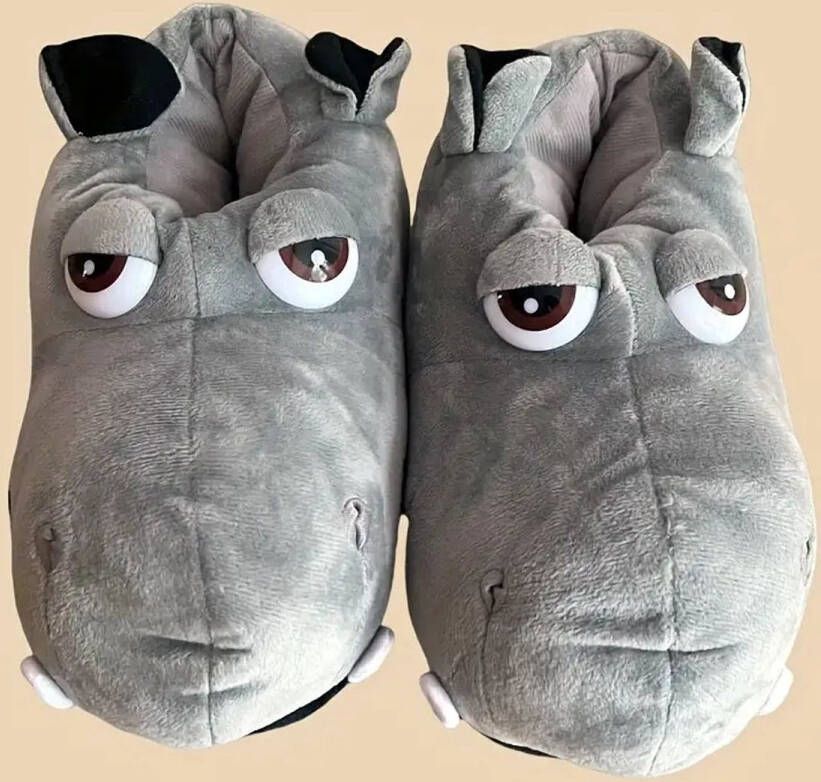 Emojishop Grappige pantoffels Nijlpaard sloffen One size fits all t m 40 voor Kinderen en Pantoffel dieren sloffen Pluche dierenpantoffels zachte binnenschoenen Sloffen en Pantoffels
