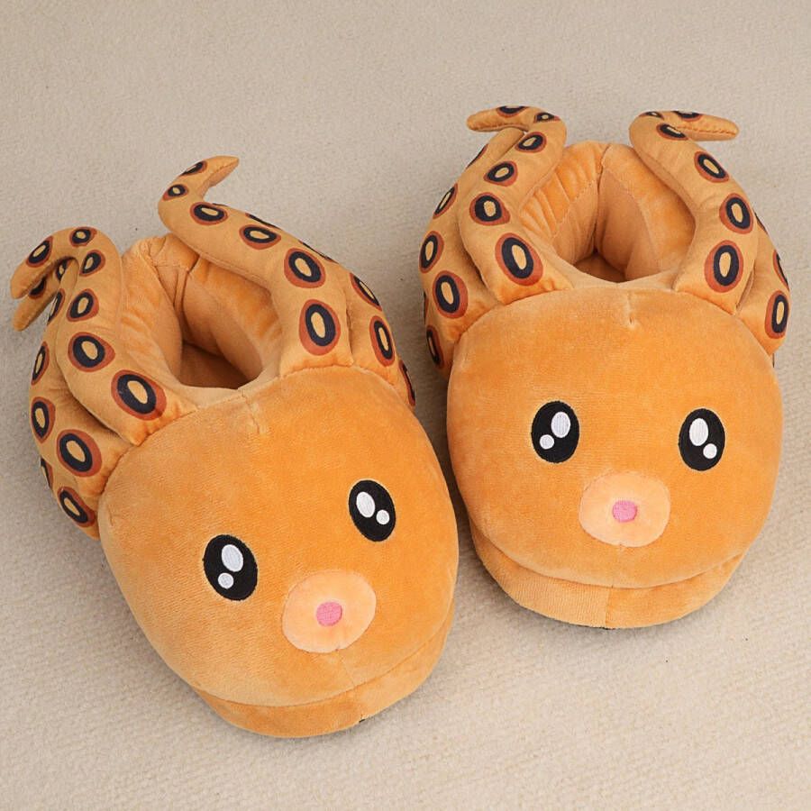 Emojishop Grappige pantoffels Octopus Sloffen One size fits all t m 40 voor Kinderen en Octopus Pantoffel Zachte binnenschoenen Dieren Sloffen en Pantoffels