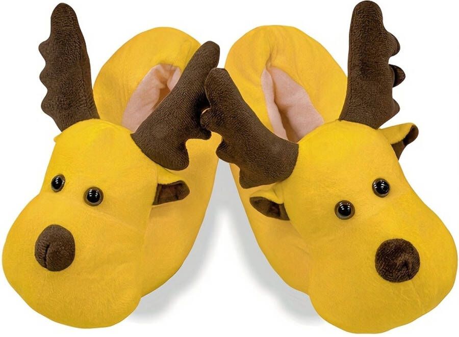 Emojishop Grappige pantoffels Rendier sloffen One size fits all t m 40 voor Kinderen en Elanden Pantoffel Zachte binnenschoenen Gele Sloffen en Pantoffels 35 36 37 en