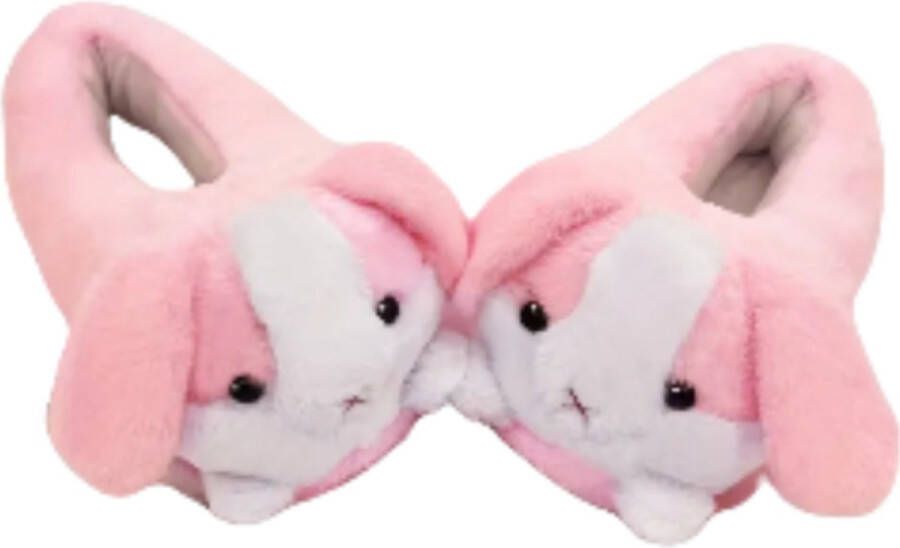 Emojishop Grappige pantoffels Roze Konijnen sloffen One size fits all t m 38 voor Kinderen en Pantoffel dierensloffen Pluche dierenpantoffels zachte binnenschoenen Sloffen en Pantoffels