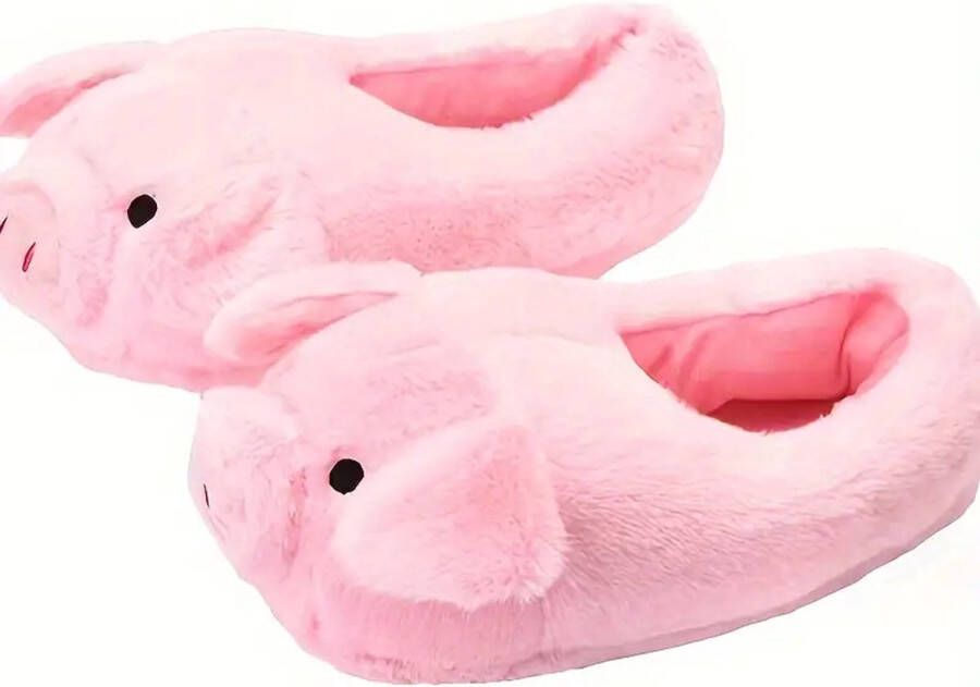 Emojishop Grappige pantoffels roze varkens sloffen One size fits all t m 40 voor Kinderen en Pantoffel dierensloffen Pluche dierenpantoffels zachte binnenschoenen Sloffen en Pantoffels