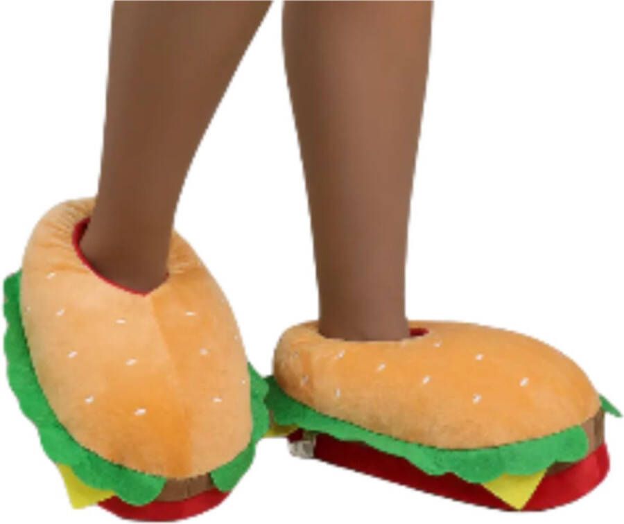 Emojishop Grappige pantoffels Stoere Hamburger sloffen One size fits all t m 38 voor Kinderen en Pantoffel dierensloffen Pluche dierenpantoffels zachte binnenschoenen Sloffen en Pantoffels
