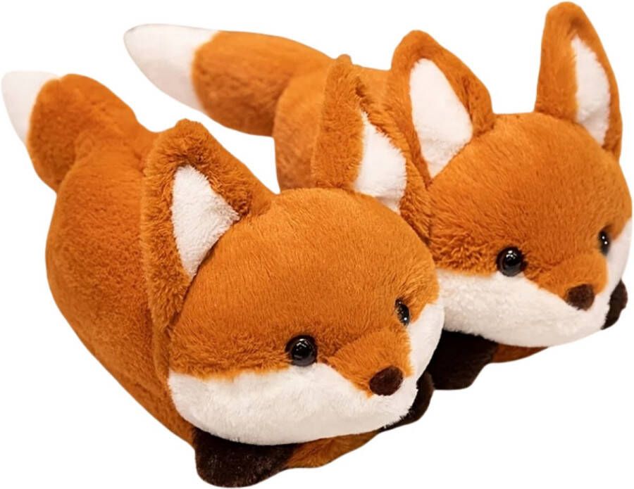 Emojishop Grappige pantoffels Vos Sloffen One size fits all t m 40 voor Kinderen en Pantoffel dierensloffen Pluche dierenpantoffels zachte binnenschoenen Sloffen en Pantoffels