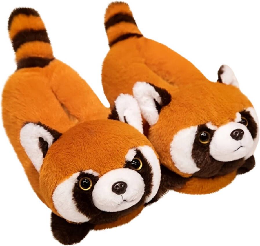 Emojishop Grappige pantoffels Wasbeer Sloffen One size fits all t m 40 voor Kinderen en Pantoffel dierensloffen Pluche dierenpantoffels zachte binnenschoenen Sloffen en Pantoffels