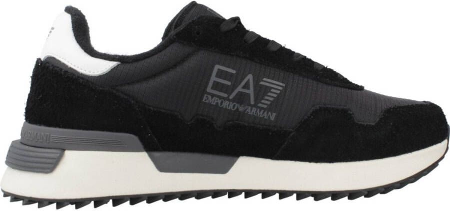 EA7 Emporio Armani Sneakers van een mix van leer en textiel model 'VINTAGE RUNNING'