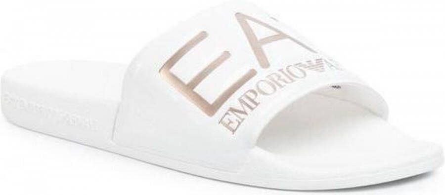 Emporio Ar i EA7 Witte Unisex Slides Xcp001-Xcc22-M632 White