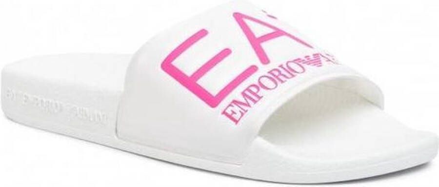 Emporio Armani EA7 Badslippers White Pink Fluo