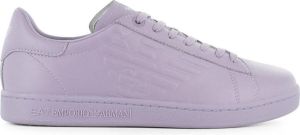 Emporio Armani EA7 Classic New CC Leer Sneakers Sport Casual Schoenen Triple Purple X8X001 XCC51 N143