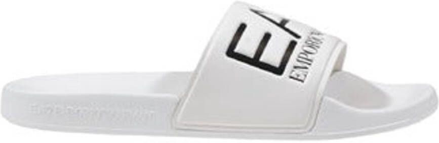 Emporio Armani EA7 Gedessineerde PVC Slippers voor Mannen White Heren