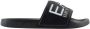 Ea7 Emporio Ar i Teenslippers Visibility Logo Slides Black White - Thumbnail 1