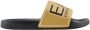 Ea7 Emporio Armani Teenslippers Visibility Logo Slides Shiny Gold Black - Thumbnail 1