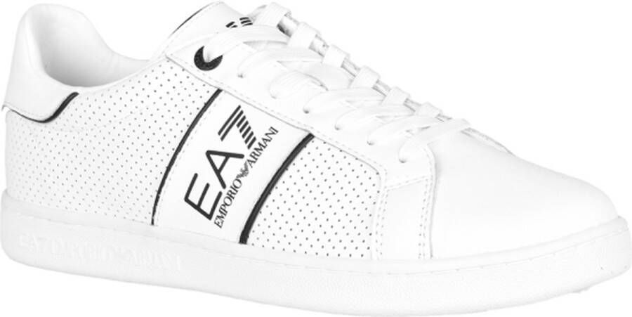 Emporio Armani EA7 Logo Print Sneakers Heren Wit Zwart