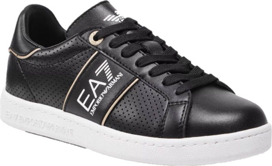 EA7 Emporio Ar i Sneakers met contraststrepen in metallic model 'ACTION LEATH'