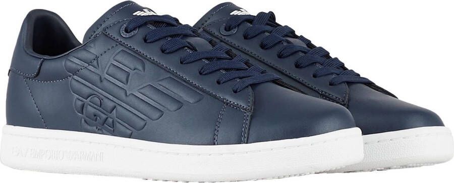 Emporio Armani EA7 Blauwe Marineblauwe Sneakers met Ingedrukt Logo Blue Heren