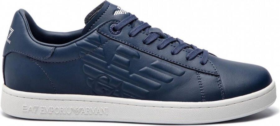 Emporio Armani EA7 Blauwe Marineblauwe Sneakers met Ingedrukt Logo Blue Heren