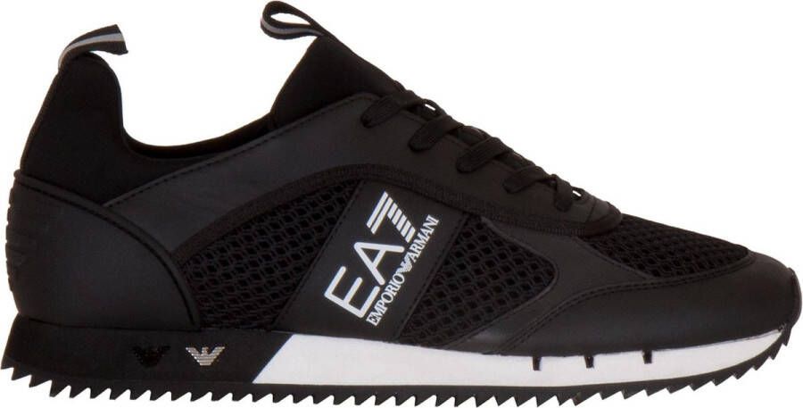 Emporio Ar i EA7 Logo Sneakers met Treklipje en Merk Binnenzool Zwart