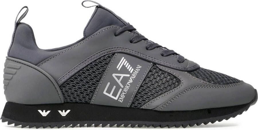Emporio Armani EA7 Sneakers training ecosuede mesh Us22Ea20 X8X027 Zwart Heren