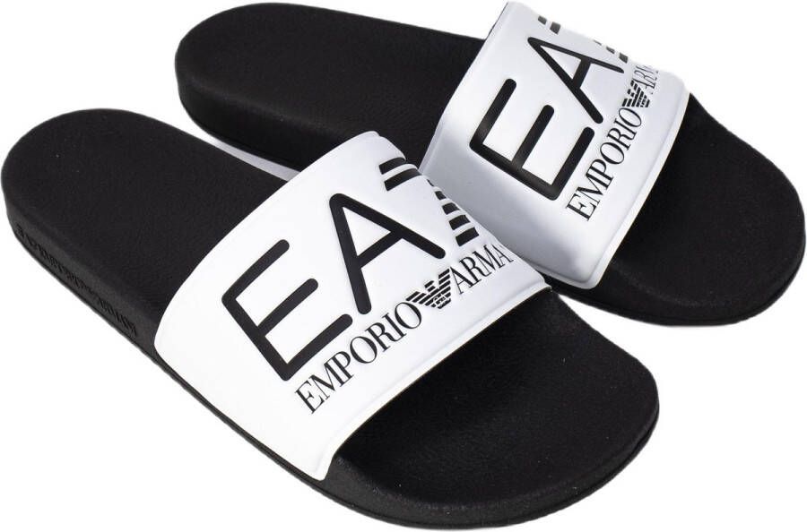 Emporio Armani EA7 Witte Casual Synthetische Rubberen Zool Sandalen White Heren