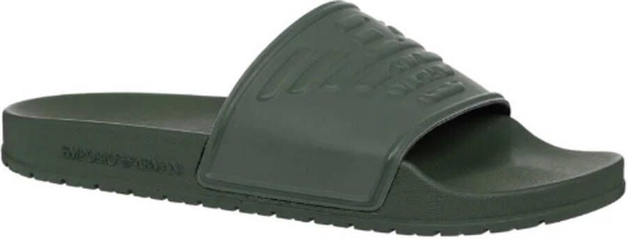 Emporio Armani Dames Band Sliders Lente Zomer Collectie Green Dames