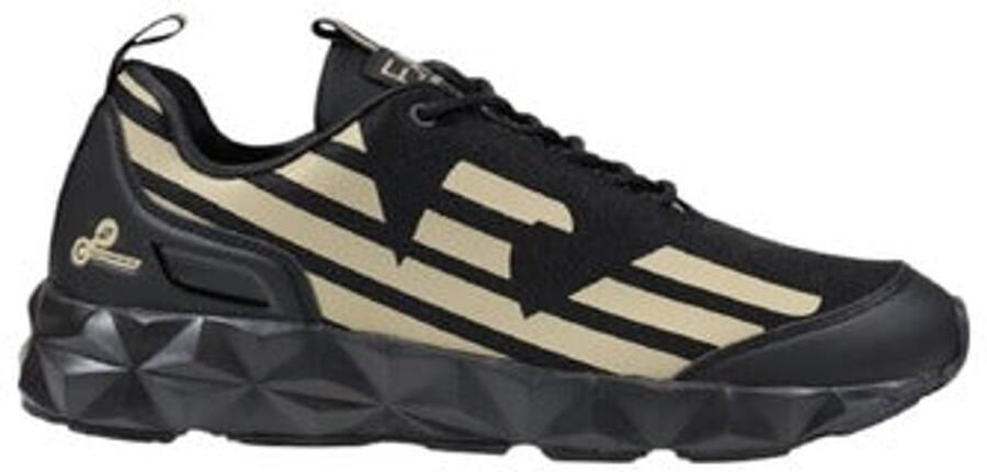 Emporio Armani EA7 Zwarte Casual Textiel Sneakers met 4cm Rubberen Zool