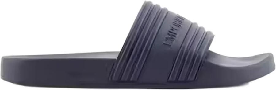 Emporio Armani Logo Tape Pool Side Slippers Blauw Man