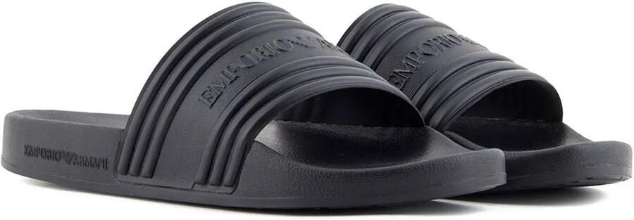 Emporio Armani Logo Tape Pool Side Slippers Zwart Man