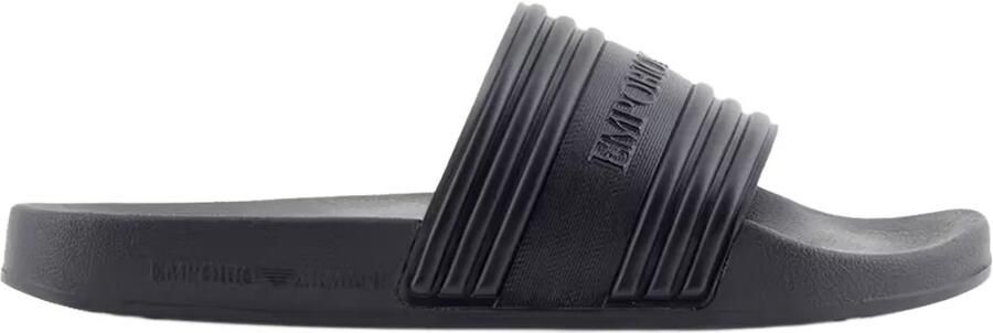 Emporio Armani Logo Tape Pool Side Slippers Zwart Man